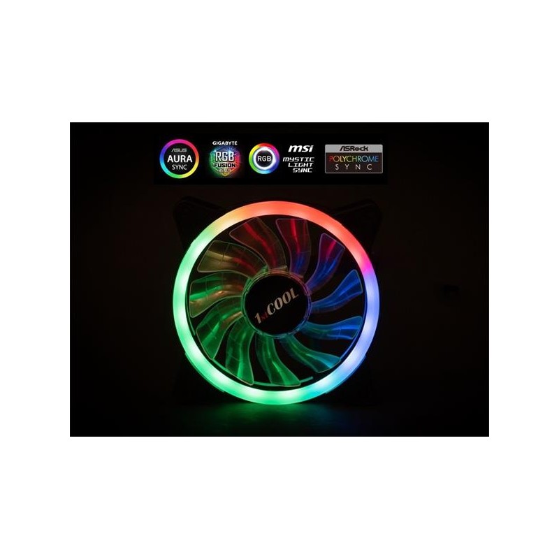 1stCOOL Fan AURA EVO Dual Ring ARGB ventilátor 12cm