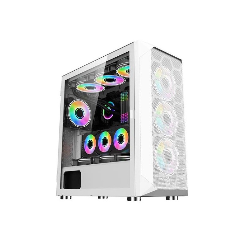 1stCOOL MiddleTower Wind Storm White, E-ATX, USB3.0 + set 4x ARGB fan