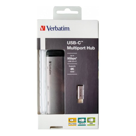 VERBATIM Dokovací stanice USB-C 4v1, 1x HDMI, 1xUSB-C, 2xUSB, šedá