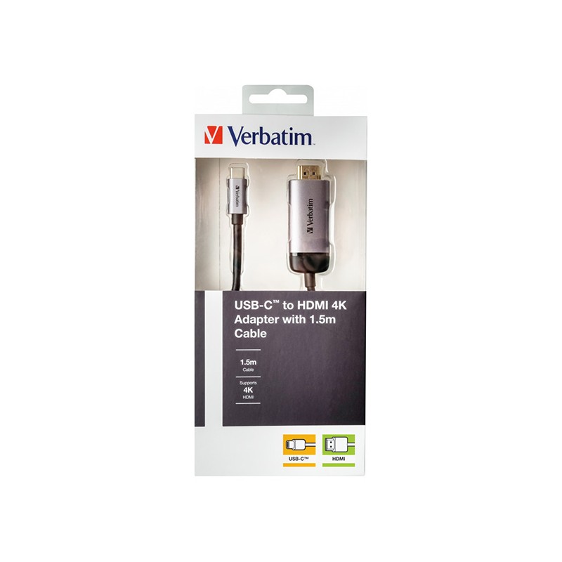 VERBATIM Adapter HUB USB-C to HDMI, 1.5 cable