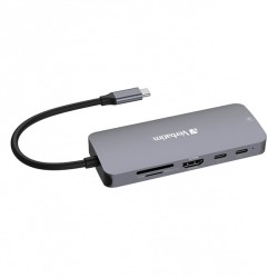 VERBATIM Hub USB-C Pro Multiport 9 Port, 3x USB 3.2, 2x USB-C, HDMI, RJ45, microSD/SD, šedá