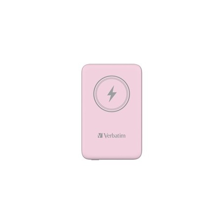 VERBATIM Powerbanka Charge 'n' Go, Magnetická, 10000 mAh, USB-C, Růžová