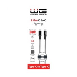WG - Datový kabel Type-C na Type-C, 2 metry, černá
