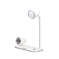 WG - Led lampička s bezdrátovým nabíjením a bluetooth speakerem WG Retro Kathie, bílá