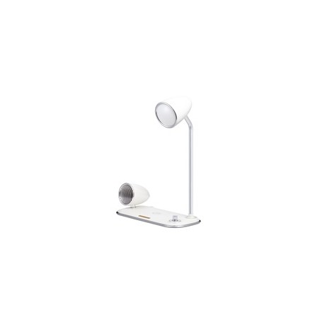 WG - Led lampička s bezdrátovým nabíjením a bluetooth speakerem WG Retro Kathie, bílá