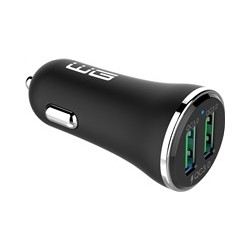 WG - Nabíječka do auta 2x USB-A 36W, QC 3.0 + QC 3.0, černá