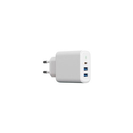 WG - Síťová nabíječka 3x USB, 1x USB-A QC 3.0 + 1x USB-A QC 3.0 + 1x USB-C PD 3.0, bílá
