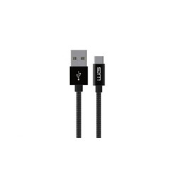 WG - Datový kabel Type-C to USB-A / 3m / nylon braided / black