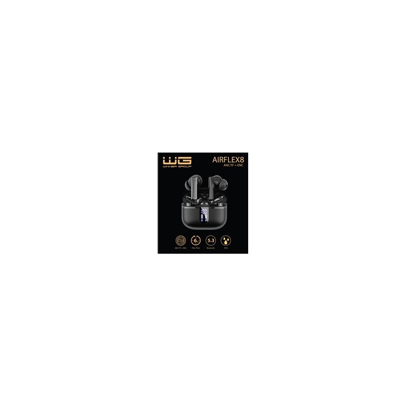 WG - Bluetooth sluchátka WG AirFlex 8, ENC + ANC, černá