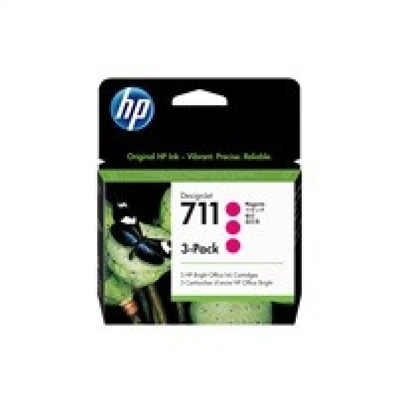 HP 711 Magenta DJ Ink Cart, 29 ml, 3-pack, CZ135A