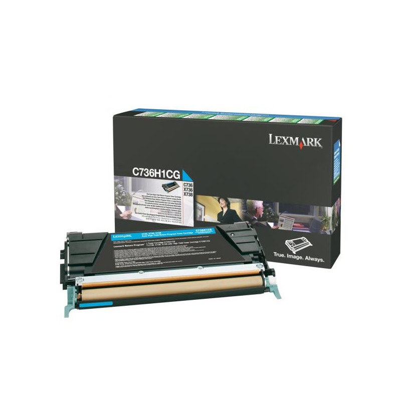 Lexmark originální toner C736H1CG, cyan, 10000str., high capacity, return