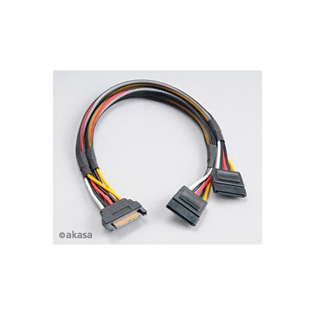 SATA napájecí rozdvojka Sata(M) na 2xSata(F) 30 cm