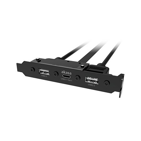 AKASA - USB 3.1 gen 1 typ C a 2xTyp A 2.0 záslepka