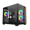 Cooler Master case Elite 481 Wood, mATX, Průhledná bočnice, 3x 120mm ARGB Fan, Černá