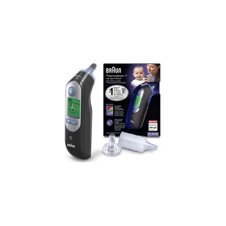 Braun IRT 6520 ThermoScan 7 bezdotykový teploměr, digitální, ušní, paměť na 9 měření, černá
