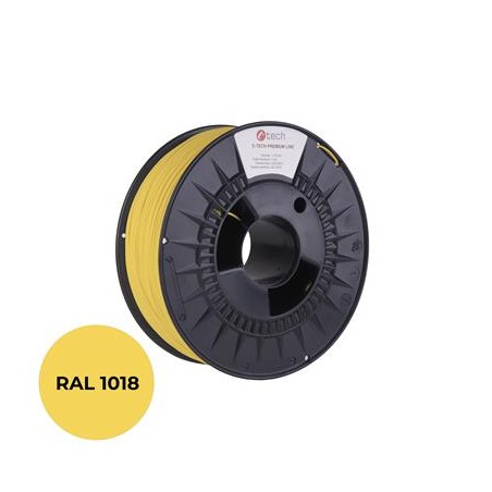 Tisková struna (filament) C-TECH PREMIUM LINE, PETG, zinková žlutá, RAL1018, 1,75mm, 1kg