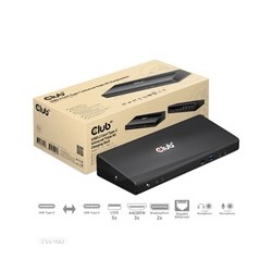 Club3D Dokovací stanice USB 3.2 typ C Universal Triple 4K (5xUSB/USB-C/3xHDMI/2xDP/Ethernet/Audio) s napájecím adaptérem