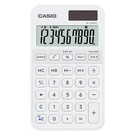 Casio Kalkulačka SL 310 YC WE, bílá, kapesní, desetimístná, duální napájení