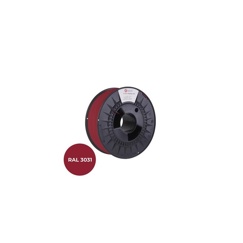 Tisková struna (filament) C-TECH PREMIUM LINE, PLA, orientální červená, RAL3031, 1,75mm, 1kg