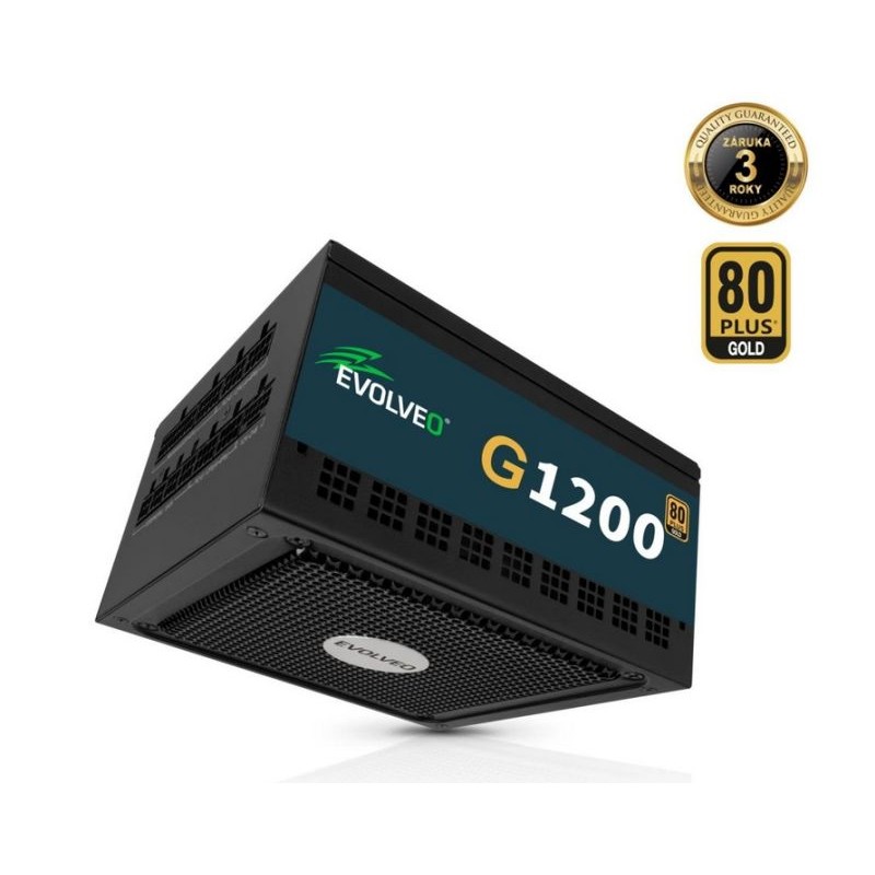EVOLVEO G1200 zdroj 1200W, 80+ GOLD, ATX 3.1, aPFC, 140 mm ventilátor, záruka 3 roky, černý