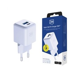 3mk síťová nabíječka Hyper GaN Charger 20W, bílá