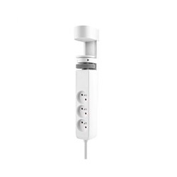 Solight 3z + USB A+C přenosné stolní zásuvky, 2m, bílá, USB rychlonabíječka 20W PD