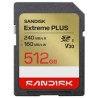 SanDisk SDXC karta 512GB Extreme PLUS (R240/W160 MB/s Class 10, UHS-I U3 V30)