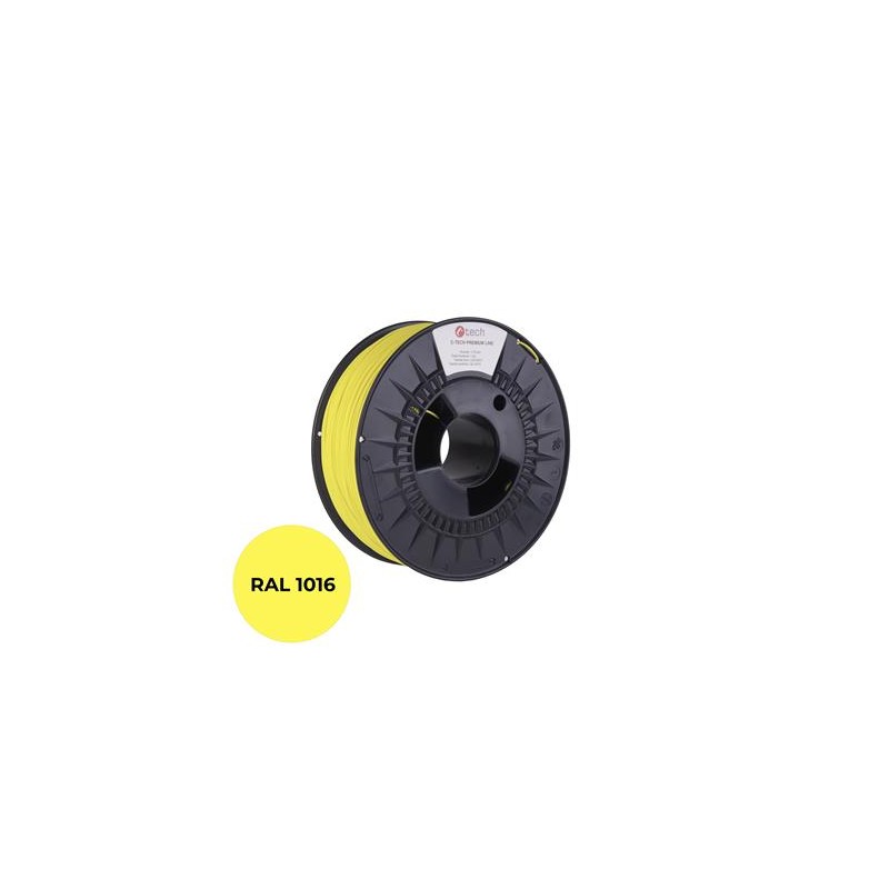 Tisková struna (filament) C-TECH PREMIUM LINE, PLA, sírová žlutá, RAL1016, 1,75mm, 1kg