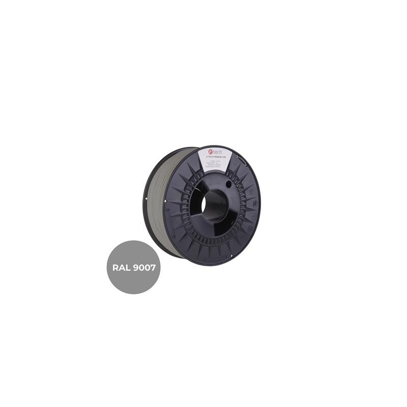Tisková struna (filament) C-TECH PREMIUM LINE, PETG, šedý hliník, RAL9007, 1,75mm, 1kg