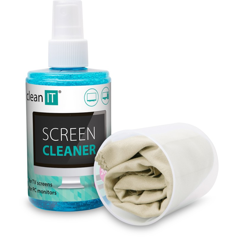 CLEAN IT Čistící roztok na obrazovky 200ml s utěrkou ve víčku
