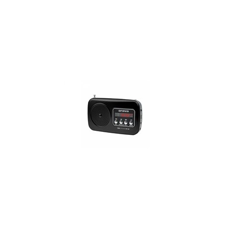 Orava RP 130 přenosný rádiopřijímač, SD Karta, výstup na sluchátka, LED displej, FM rádio, USB, AUX vstup, černý