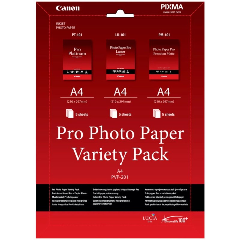 Canon PVP-201 PRO, A4 fotopapír Variety Pack