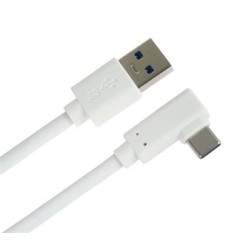 PremiumCord Kabel USB typ C/M zahnutý konektor 90° - USB 3.0 A/M, 1m bílý ku31cz1w