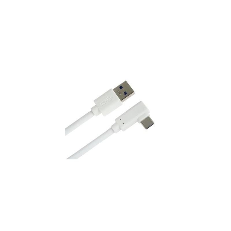 PremiumCord Kabel USB typ C/M zahnutý konektor 90° - USB 3.0 A/M, 2m bílý ku31cz2w