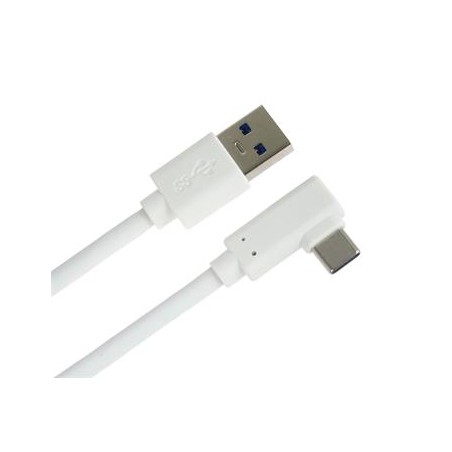 PremiumCord Kabel USB typ C/M zahnutý konektor 90° - USB 3.0 A/M, 2m bílý ku31cz2w