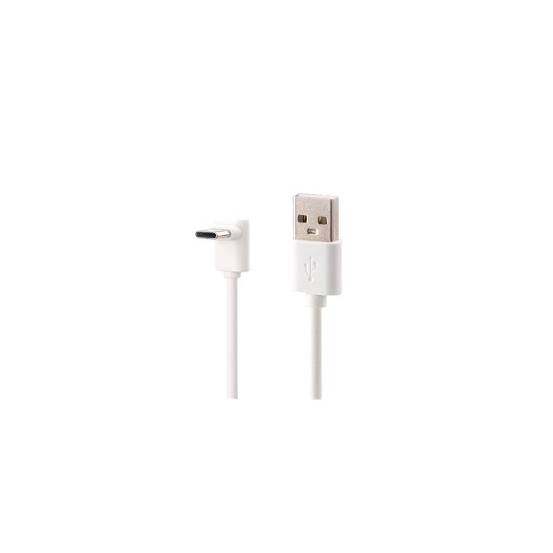 PremiumCord Kabel USB typ C/M zahnutý konektor 90° - USB 3.0 A/M, 1m bílý ku31cze1w