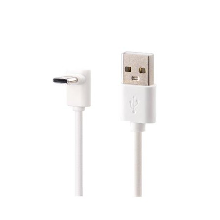 PremiumCord Kabel USB typ C/M zahnutý konektor 90° - USB 3.0 A/M, 1m bílý ku31cze1w