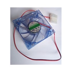 EUROCASE ventilátor 80mm, 12V/0,17A, prosvětlený modrý (molex)
