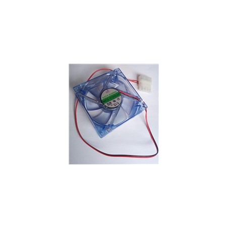 EUROCASE ventilátor 80mm, 12V/0,17A, prosvětlený modrý (molex)