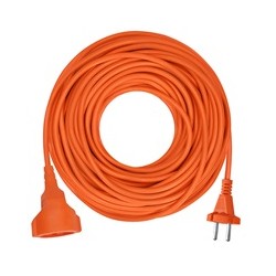 Solight 1z pohyblivý přívod - spojka, 15m, 2 x 1,5mm2, oranžová