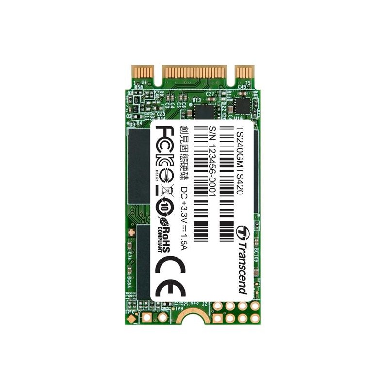 TRANSCEND MTS420S 240GB SSD disk M.2 2242, SATA III (3D TLC), 500MB/s R, 430MB/s W