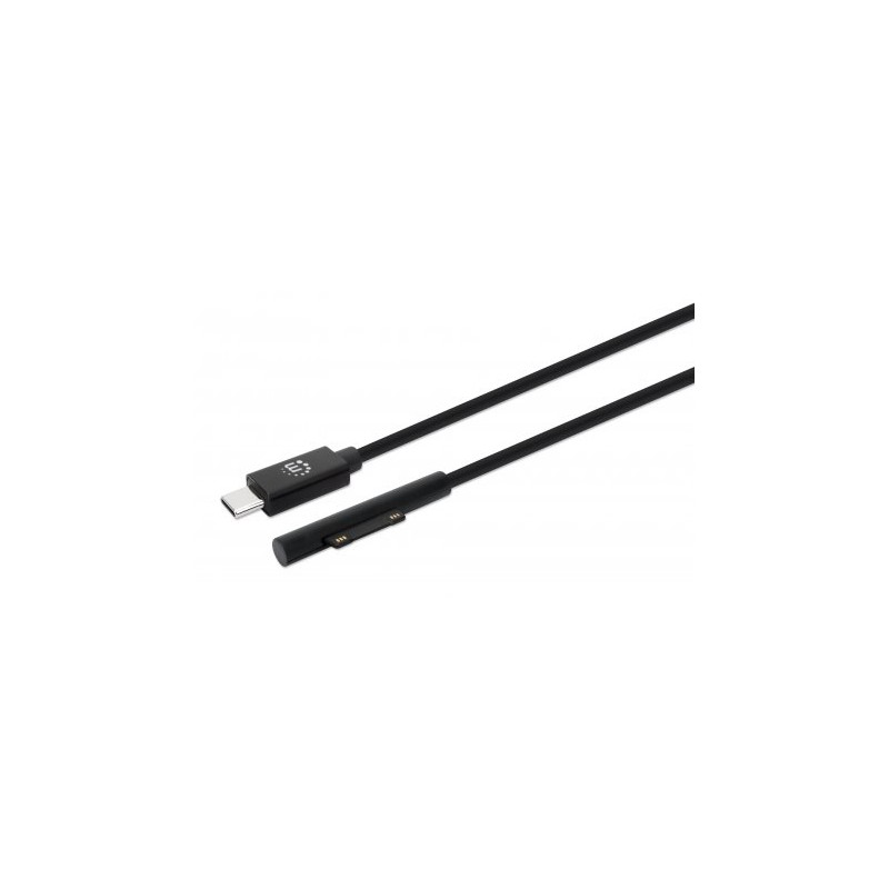 Manhattan nabíjecí kabel, Surface Connect to USB-C Charging Cable (M/M), 15 V / 3 A, 1.8m, černá