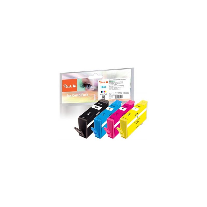 PEACH kompatibilní cartridge HP No 655 MultiPack, bk, c, m, y, 1x19ml, 3x12ml