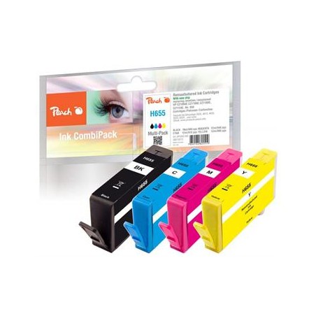 PEACH kompatibilní cartridge HP No 655 MultiPack, bk, c, m, y, 1x19ml, 3x12ml