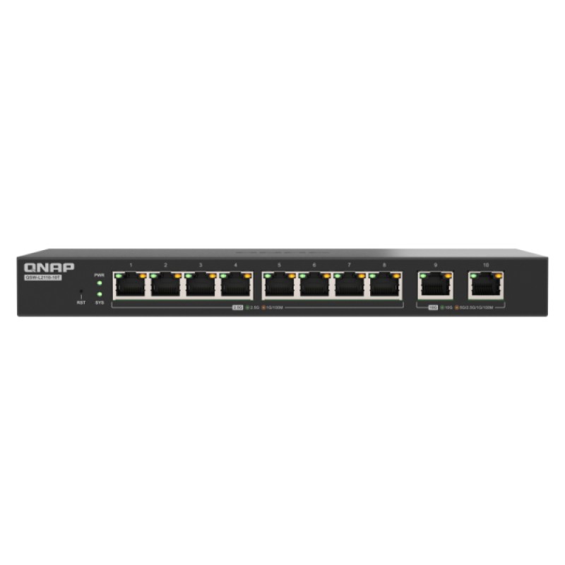 QNAP switch QSW-L2110-10T (8x 2,5GbE port, 2x 10GbE port, Lite Managed)