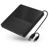CONNECT IT Externí mechanika CD/DVD 3v1 SlimDrive, čtečka MicroSD/SD, 2xUSB, USB-A/USB-C, černá