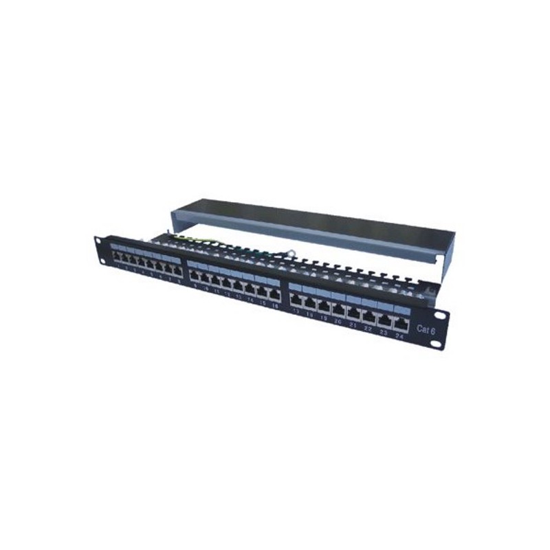 DATACOM Patch panel 24p.CAT6 1U 3x8 LSA, STP 19" černý s vyvázáním