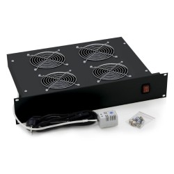 19" horiz.vent.j.4xVent.-220V/92W termost.2U černá