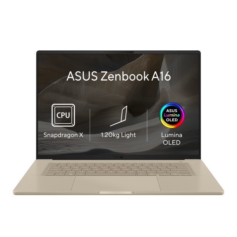 ASUS NTB Zenbook A16 (UX3607OA-OLED077W), Snap X2 X2E94100, 16" 2880 x 1800, 48GB, 512GB SSD, Adreno, W11 Home, Beige