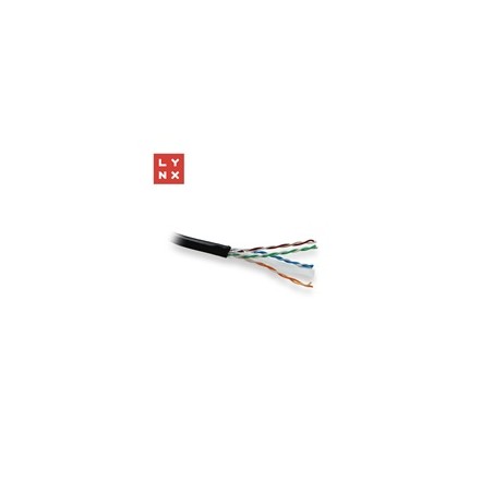 LYNX UTP kabel, Cat6, PE (Fca), celoměděný, venkovní, černý, box 305m